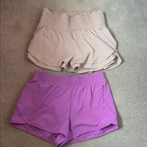 Women's Calia Elastic Waist Shorts - Beige and Purple